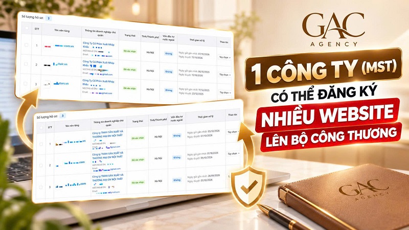 1 công ty được đăng ký bao nhiêu website với Bộ Công Thương?